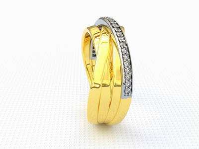 gouden ring fantasie met diamant