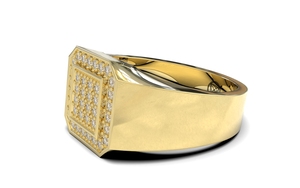 Massief gouden ring met diamant