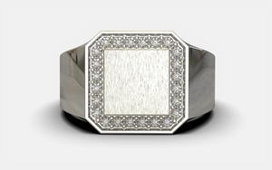 gouden ring met diamant, model zegelring HR4