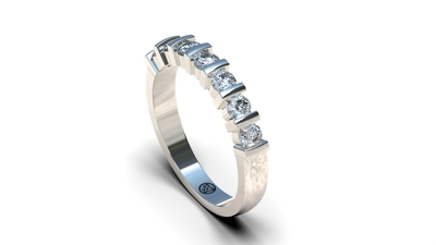 gouden memoire ring met diamant, model AR6 wit