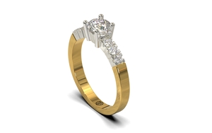 Gouden ring met diamant, Model SR42 0.90ct Customblingjewels.com