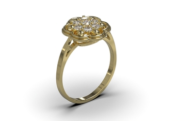 Gouden ring model Bloem model FR85