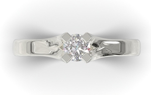 Gouden ring met diamant, model SR5 Wit