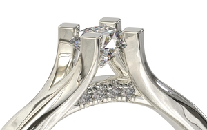 Gouden ring met diamant, model SR5 Wit