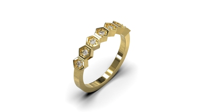 Gouden Alliance ring met diamant, Model AR2 Geel
