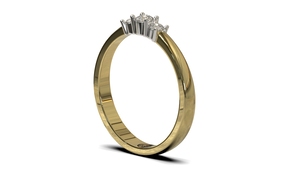 Gouden ring met drie briljant geslepen diamanten, Model ASR4