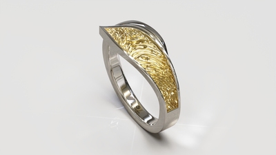 Gouden ring met vingerafdruk, model FR20
