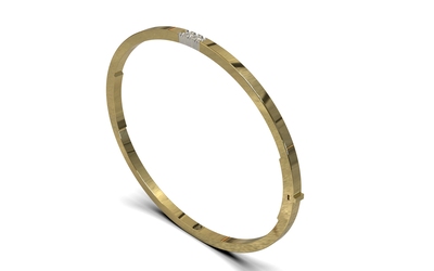 Gouden armband massief met diamant, Model ARM6